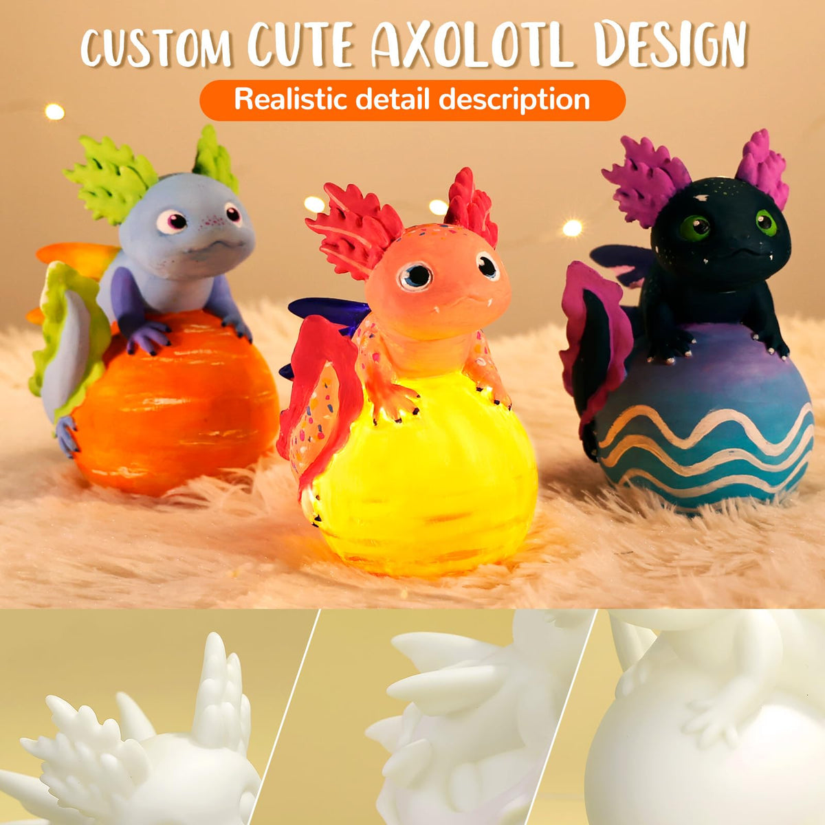 JMMICO Paint Your Own Axolotl Lamp, Axolotl Crafts Kit, Arts and Crafts for Kids Ages 4-8 8-12, Craft for Girls Boys Ages 4-6 6-8, Gifts for Kids 6 7 8 9 10 11 12 Years Old Boys Girls (Pink)