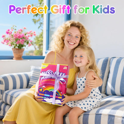 JMMICO Rainbow Scratch Paper,100 PCS Scratch Notes with Reusable Cleaner Tool, Crafts for Kids Ages 4-8, Classroom Prizes, Birthday Party Favors for Kids 3-5