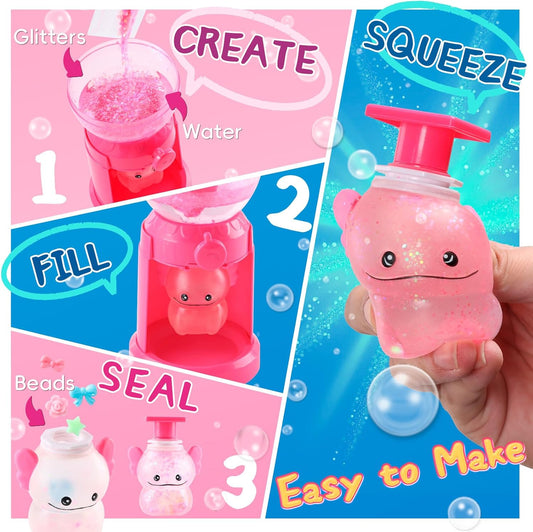JMMICO Make Your Own Squishies, 6 Packs Sea Animals Squishy Making Kit, Mix Fill and Squeeze Reusable Stress Ball Set, Craft Kit for Kids 4-8-12, Birthday Gift Idea for 5 6 7 8 Year Old Boys Girls