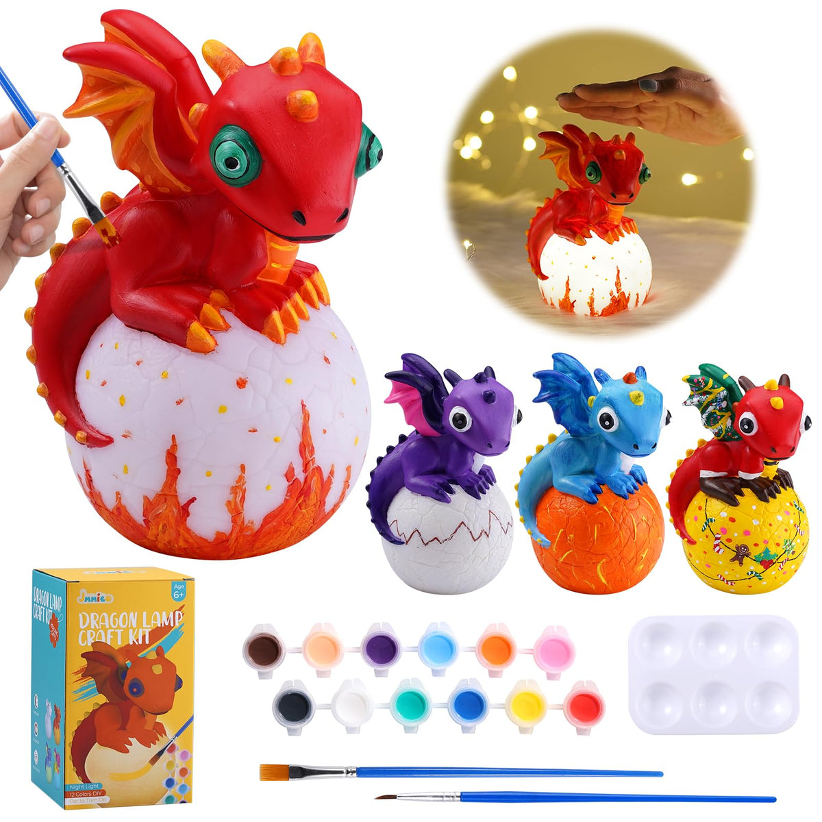 JMMICO Paint Your Own Axolotl Lamp, Axolotl Crafts Kit, Arts and Crafts for Kids Ages 4-8 8-12, Craft for Girls Boys Ages 4-6 6-8, Gifts for Kids 6 7 8 9 10 11 12 Years Old Boys Girls (Pink)